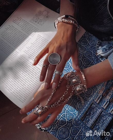 Браслет восточный слейв с кольцом