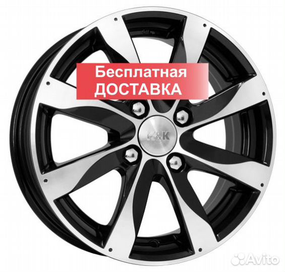 Диски K&K Джемини алмаз черный 6x15 4x100 ET 45 Di