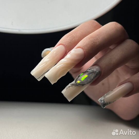 Наращивание ногтей маникюр/ крейзи дизайн