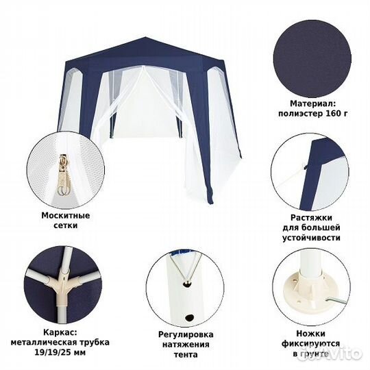 Тент садовый Green Glade 10061 2х2х2х2,6м полиэст