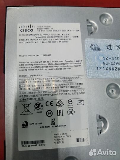 Коммутатор Cisco ws-c2960x-48ts-l