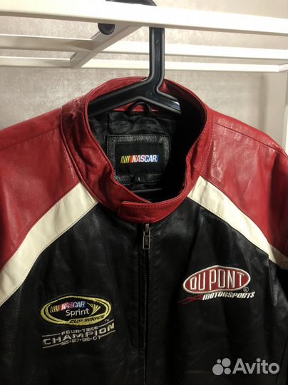 Гоночная кожаная куртка Nascar Y2K мужская