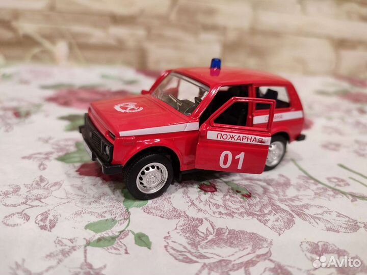 Машинка металлическая Пожарная охрана 1:50