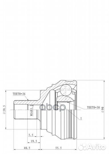 ШРУС VAG A3/octavia/superb/golf/touran наружн