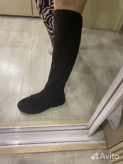 Сапоги женские натуральная замша 38