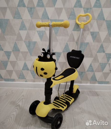 Самокат беговел 3 в 1 с ручкой