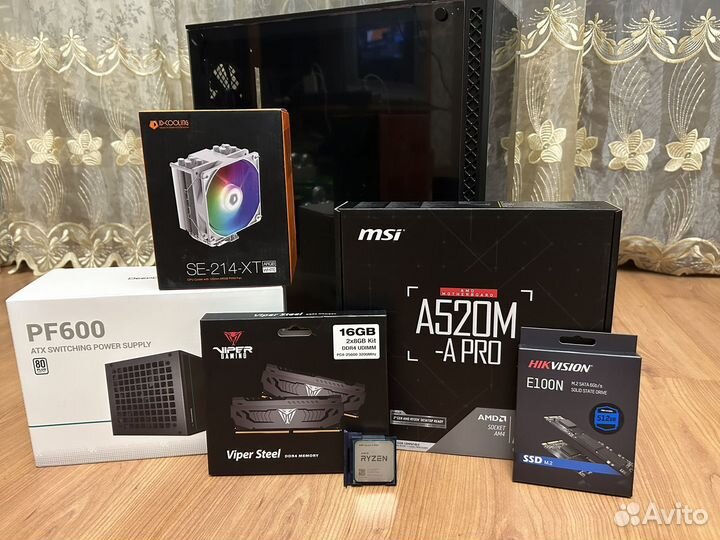 Комплект a520/ryzen 5500/16gb/512ssd/214xt/600pf