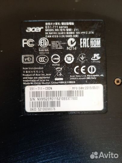 Ноутбук acer