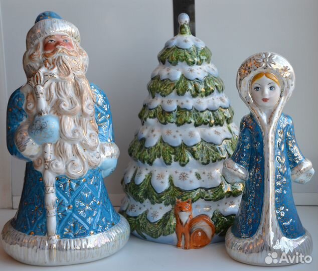 Фарфор Статуэтка Снегурочка Дед Мороз Новый год