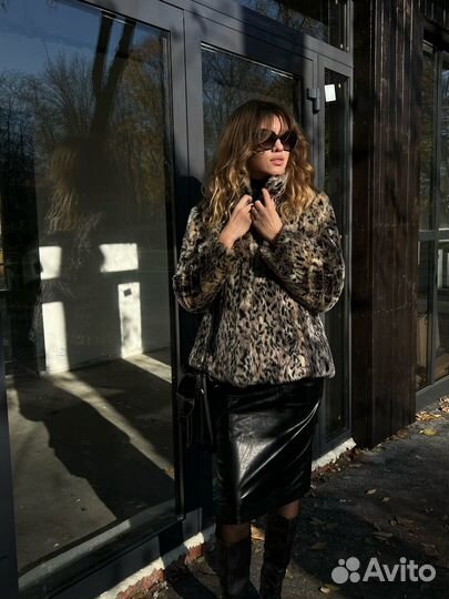 Шуба леопардовая
