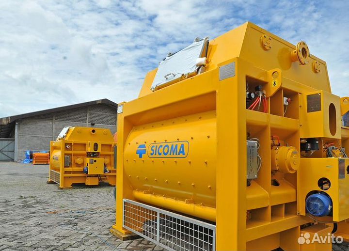 Двухвальный бетоносмеситель MSO1500/1000 без скипа