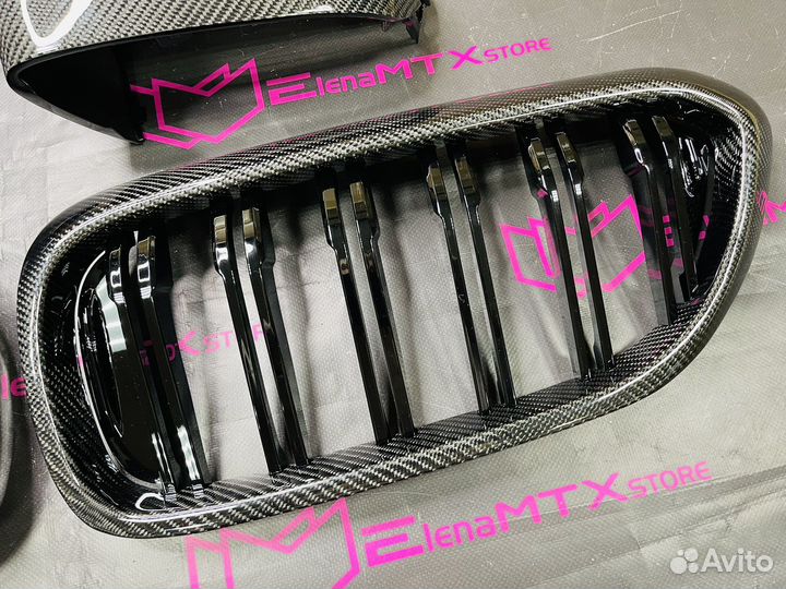 Ноздри крышки зеркал BMW G30, карбон, до рест