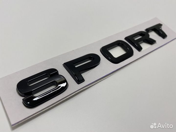 Надпись sport чёрный глянец