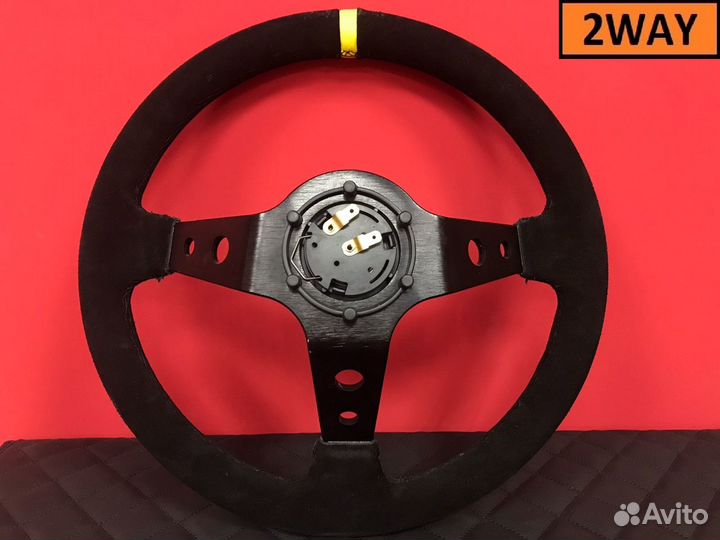 Руль OMP вынос замша