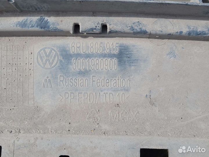 Спойлер переднего бампера губа polo