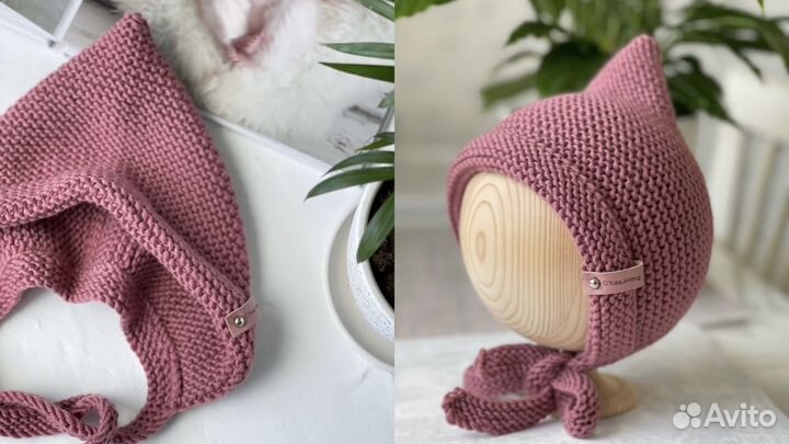 Новая шапочка для девочки 9-12 мес