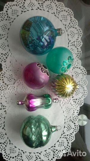 Елочные игрушки новогодние стекло СССР
