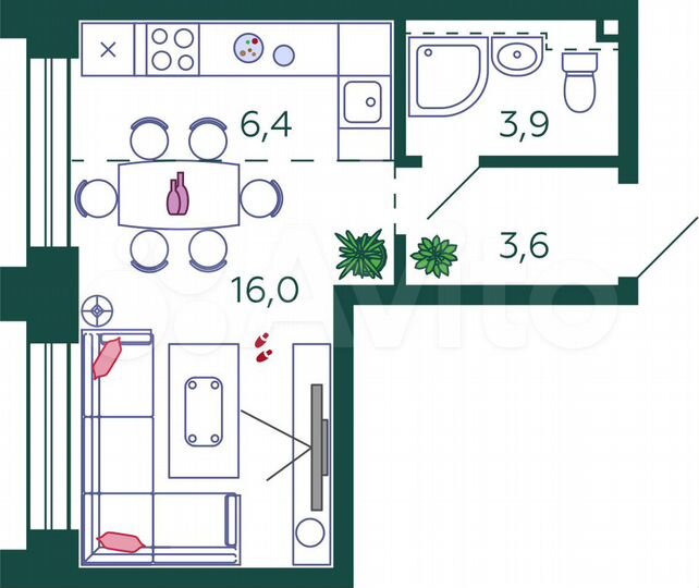 Квартира-студия, 29,9 м², 25/27 эт.