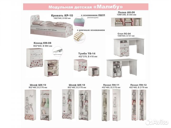 Мебель для детской девочки