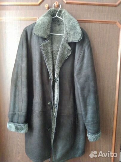 Дубленка мужская+ кепка кожа комплект турция