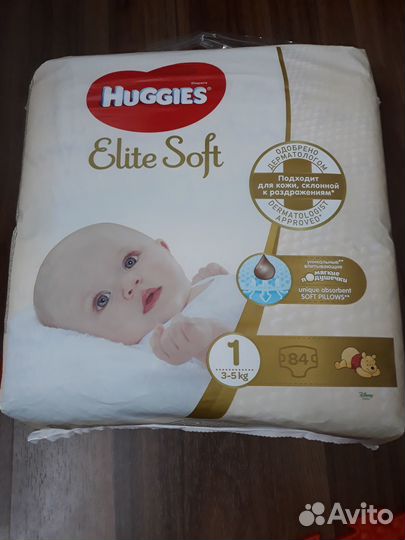 Подгузники Huggies Elite soft 1, 84 шт