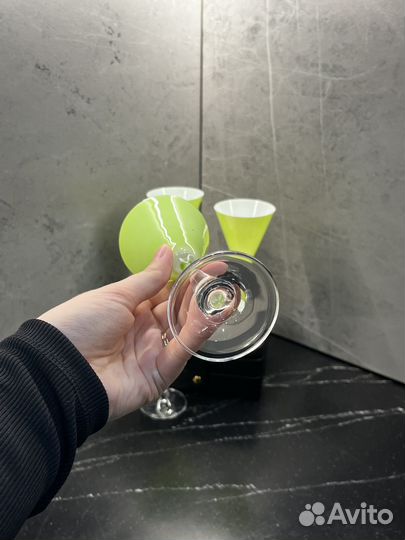 Набор бокалов для мартини Crystalex Praline green