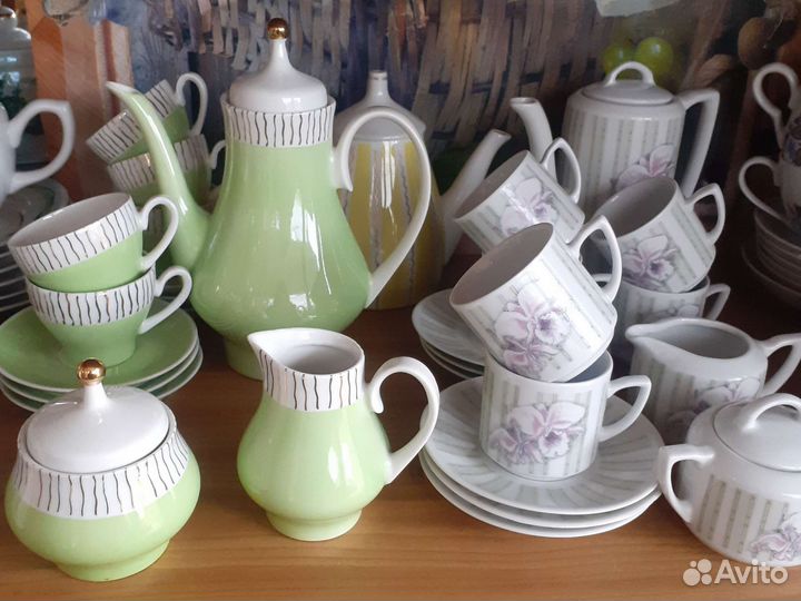 Сервиз кофейный и чайный и пары чайные