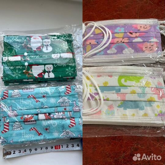 Маска медицинская детская и новогодние