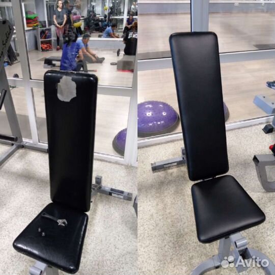 Перетяжка тренажеров (спинки, сидушки, валики)