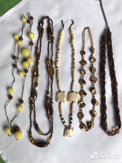 Бусы винтаж Чехия Индия Мурано много