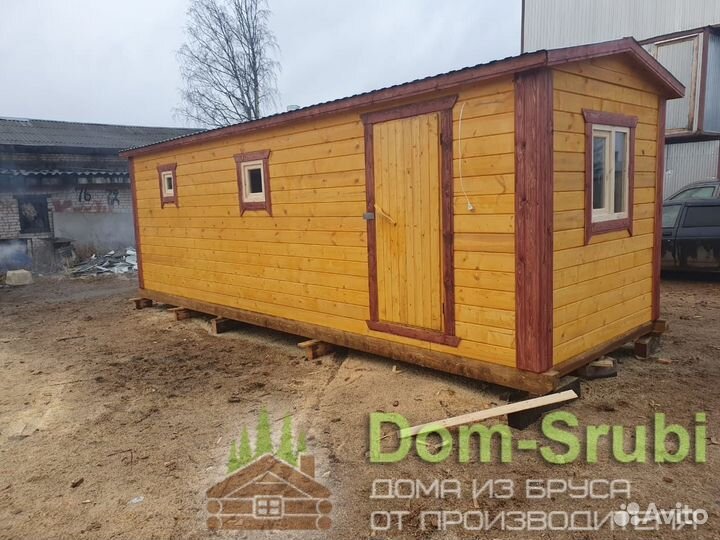 Устюжна. Мобильная баня из бруса бм-5 (2.30х7)