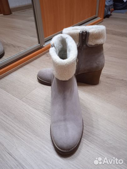 Ботильоны замшевые на овчине