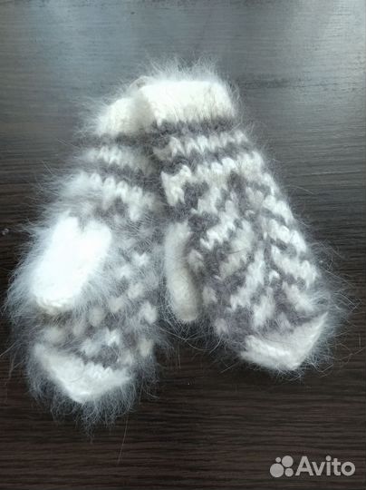 Варежки детские из пуха кролика