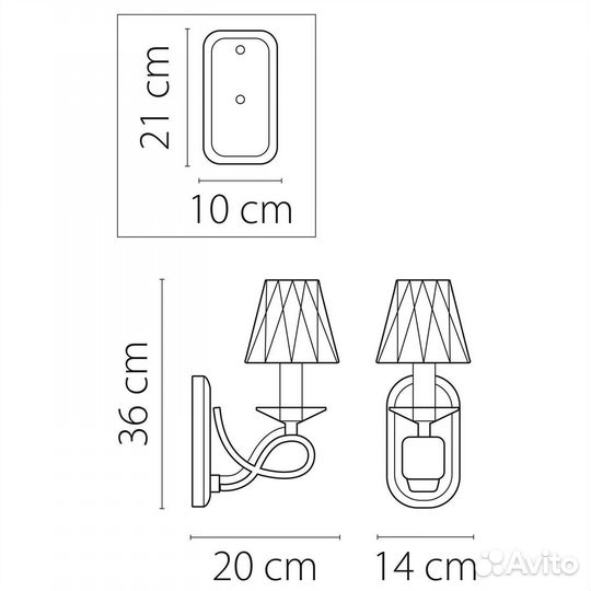 Бра LightStar Riccio 705612 Золото