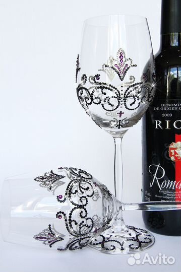 Фужеры бокалы для вина ручная работа