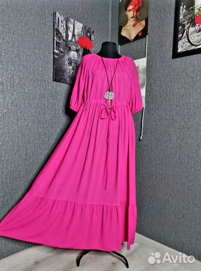 Платья штапель единый размер 52 до58р