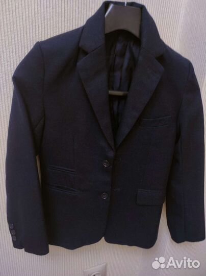 Пиджак школьный для мальчика 134.цвет темн синий