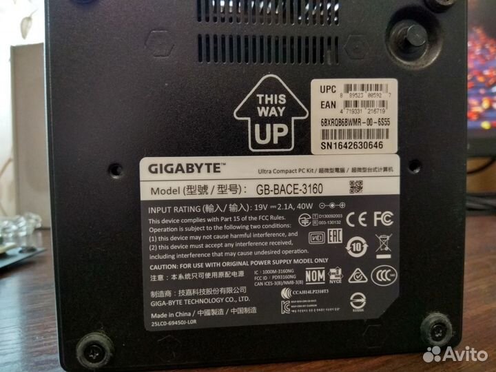 Gigabyte brix GB-bace-3000 с внешней звуковой