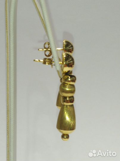 Серьги в лимонном золоте 750 probe