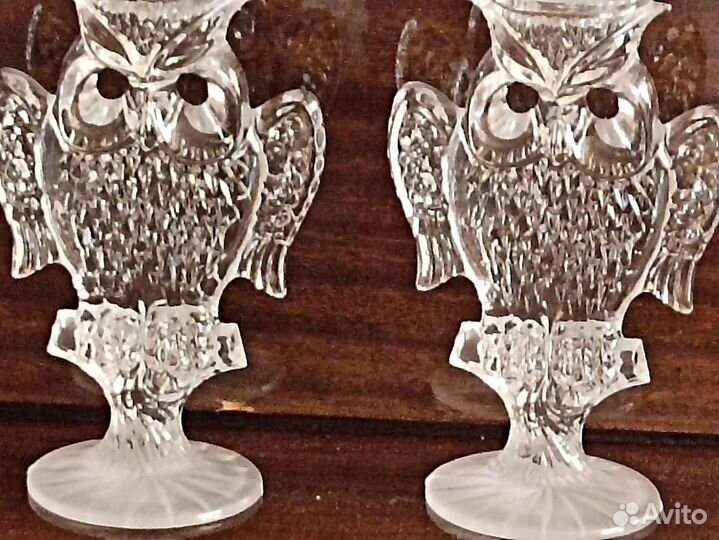 Хрустальные подсвечники в форме совы