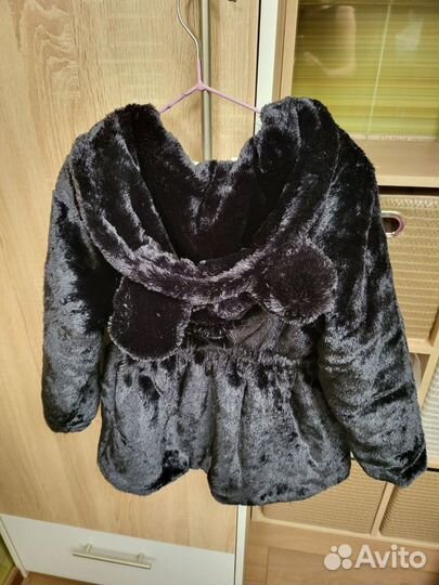 Пальто для девочки 6 лет, из искусственного меха