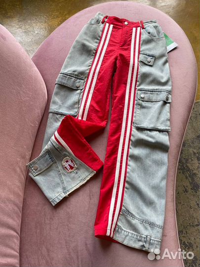 Стильные джинсы комбинированные 3 цвета