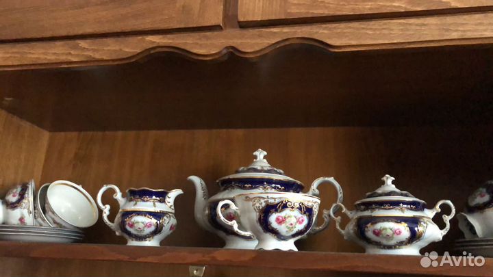 Набор столовой посуды кобальт полевой цветок