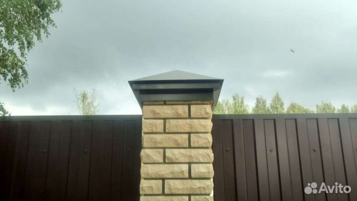 Колпак на трубу колонн забора