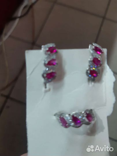 Набор серьги и кольцо