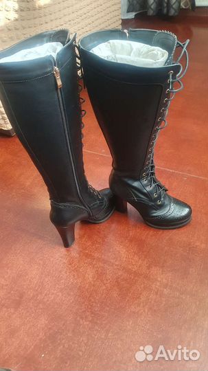 Сапоги кожанные осень весна женские 37
