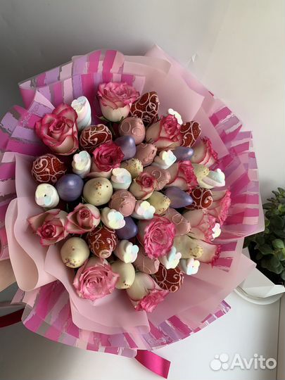 Букеты из клубники в шоколаде