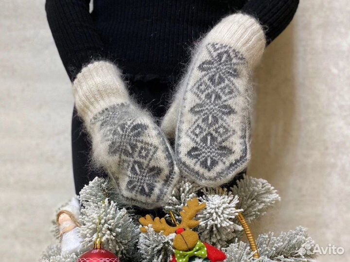 Варежки Женские Пуховые мягкие из козьего пуха