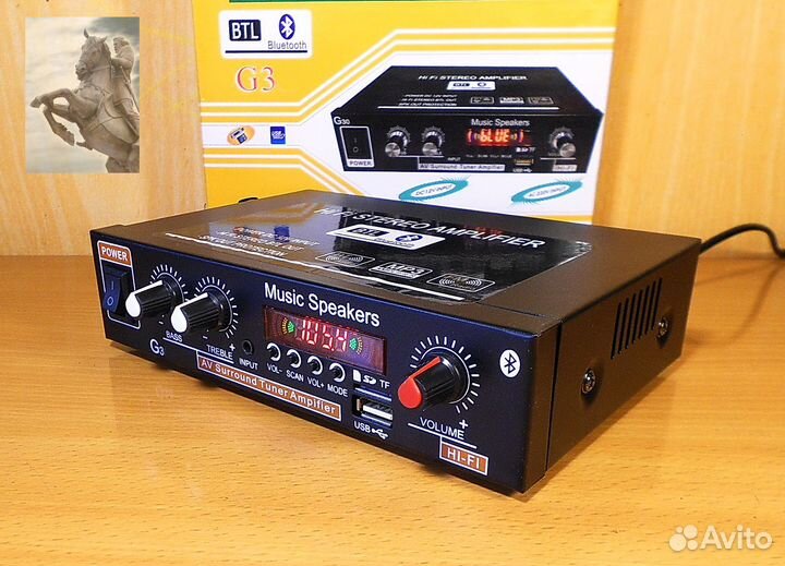 Усилитель с радио FM /Karaoke/ Bluetooth/ MP3/ USB