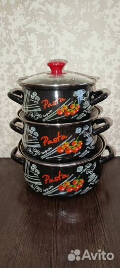 Кастрюля эмалированная новая